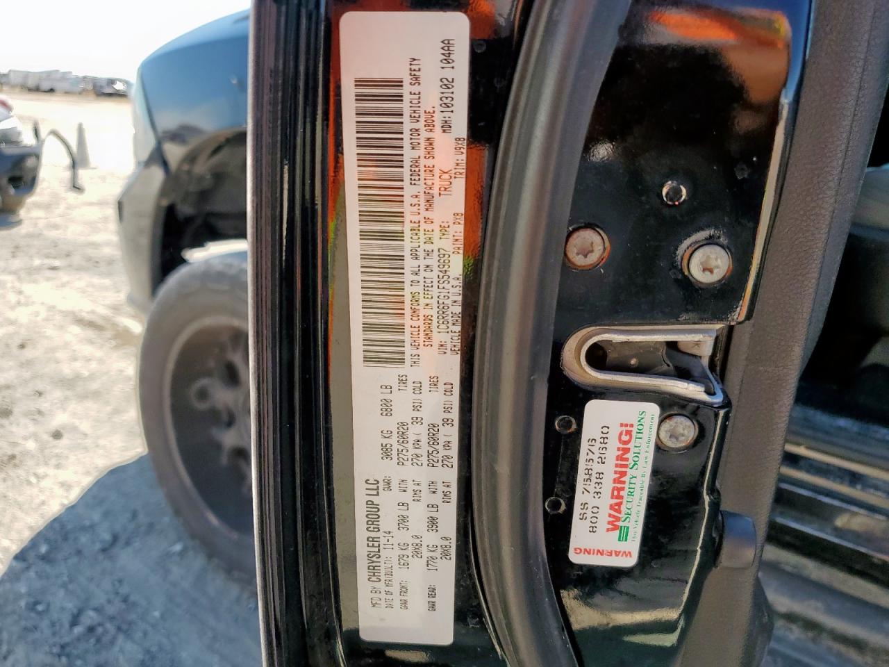 2015 Ram 1500 St VIN: 1C6RR6FG1FS549697 Lot: 85840945