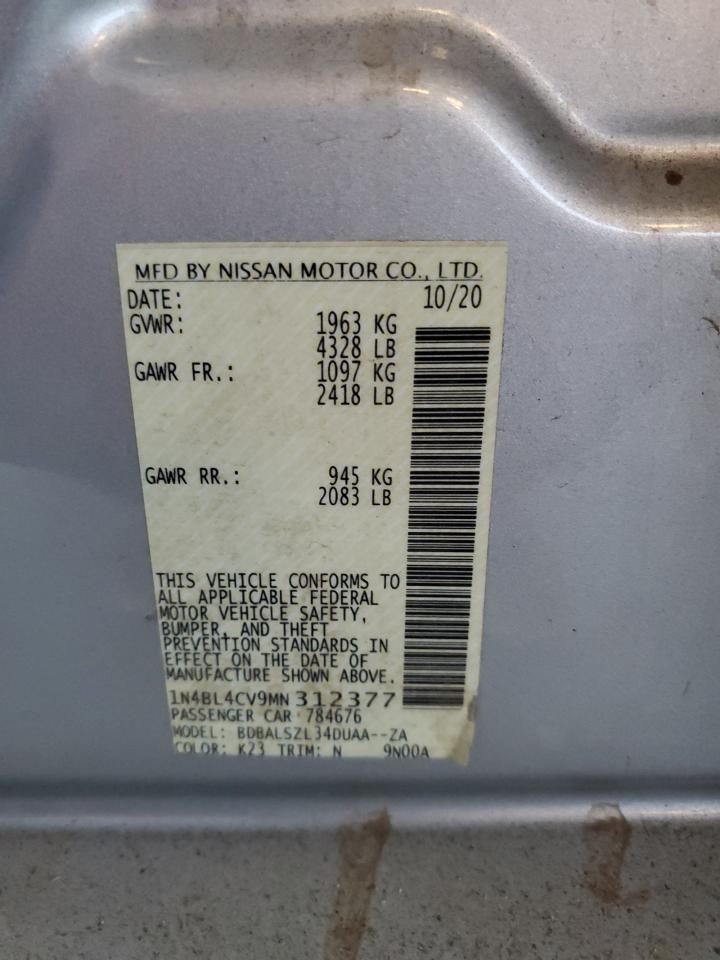 2021 Nissan Altima Sr VIN: 1N4BL4CV9MN312377 Lot: 82324585