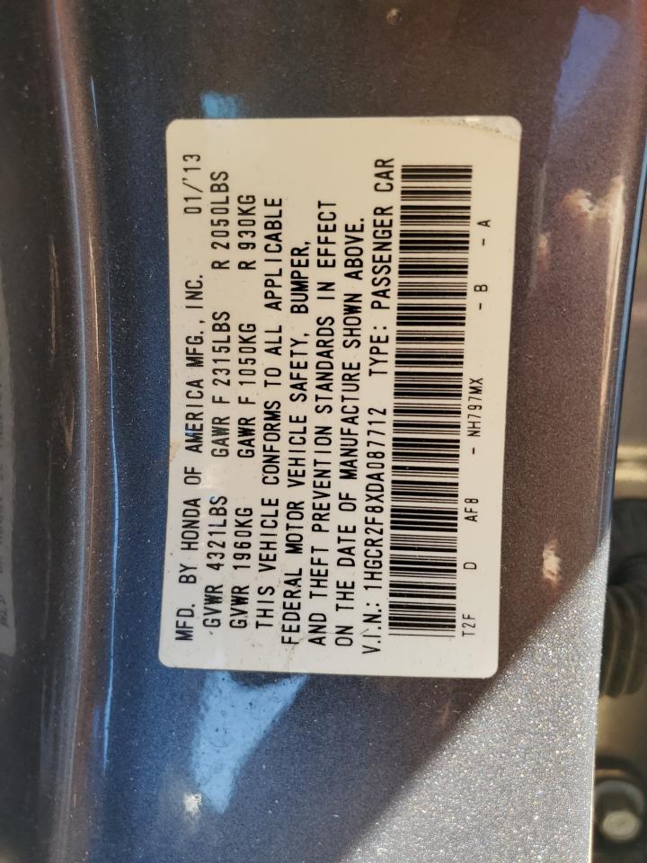 2013 Honda Accord Exl VIN: 1HGCR2F8XDA087712 Lot: 86224975