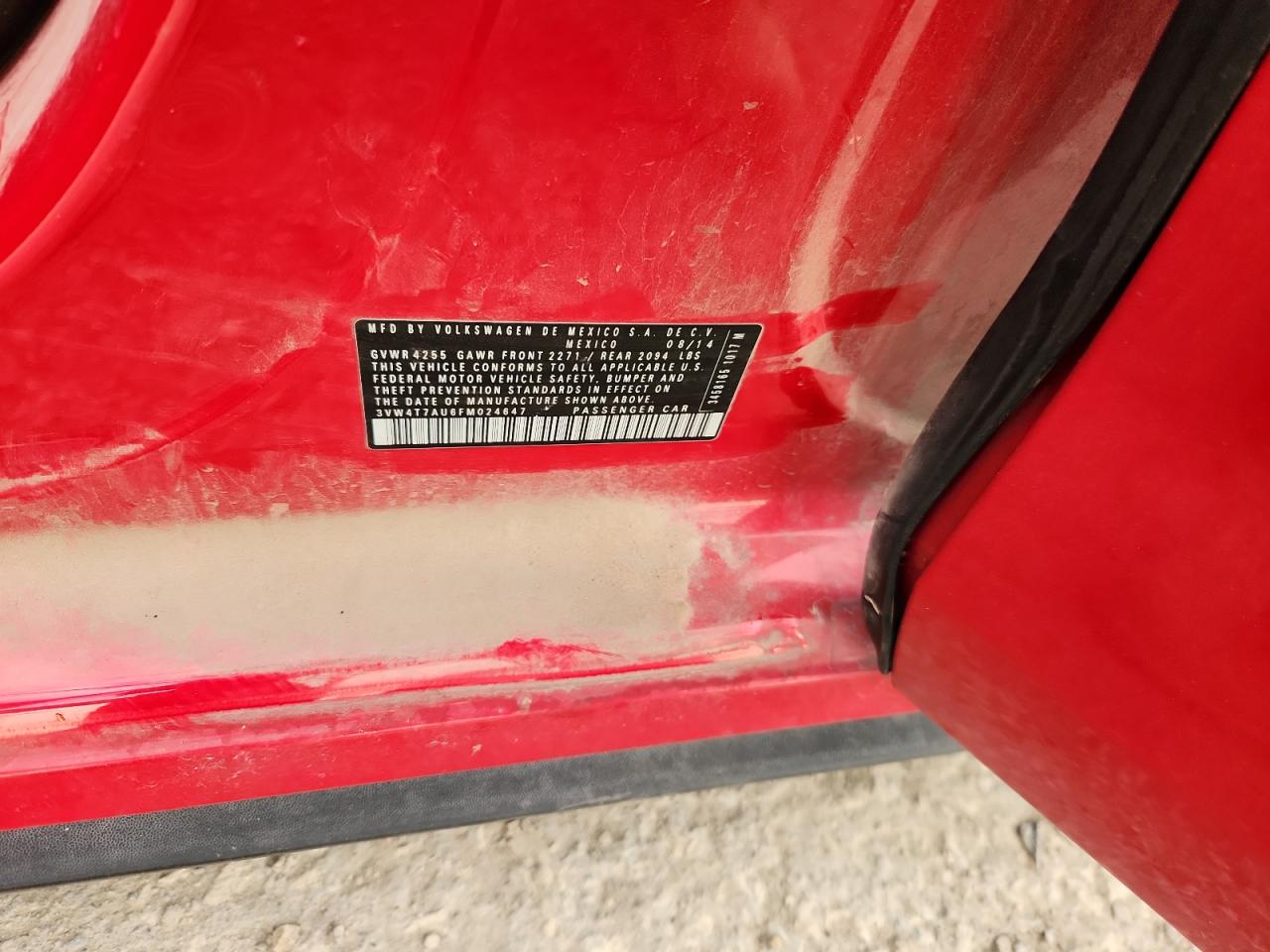 2015 Volkswagen Gti VIN: 3VW4T7AU6FM024647 Lot: 85938085