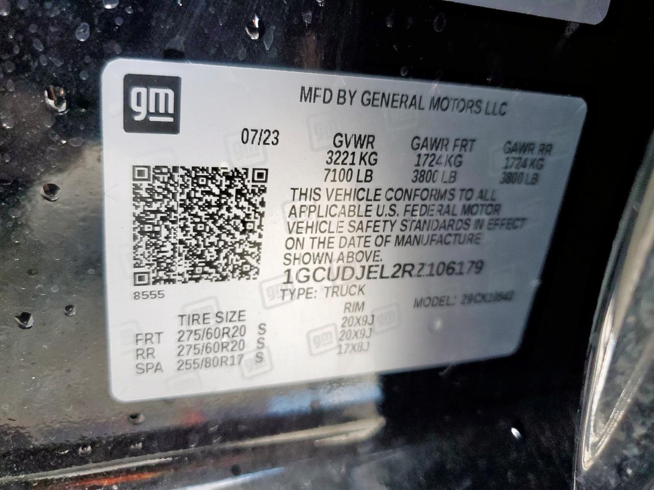 2024 Chevrolet Silverado K1500 High Country VIN: 1GCUDJEL2RZ106179 Lot: 84023155