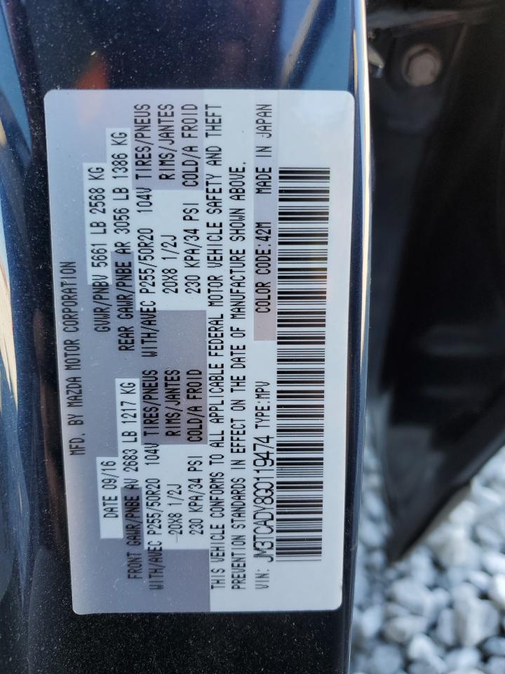 2016 Mazda Cx-9 Grand Touring VIN: JM3TCADY8G0119474 Lot: 90540365