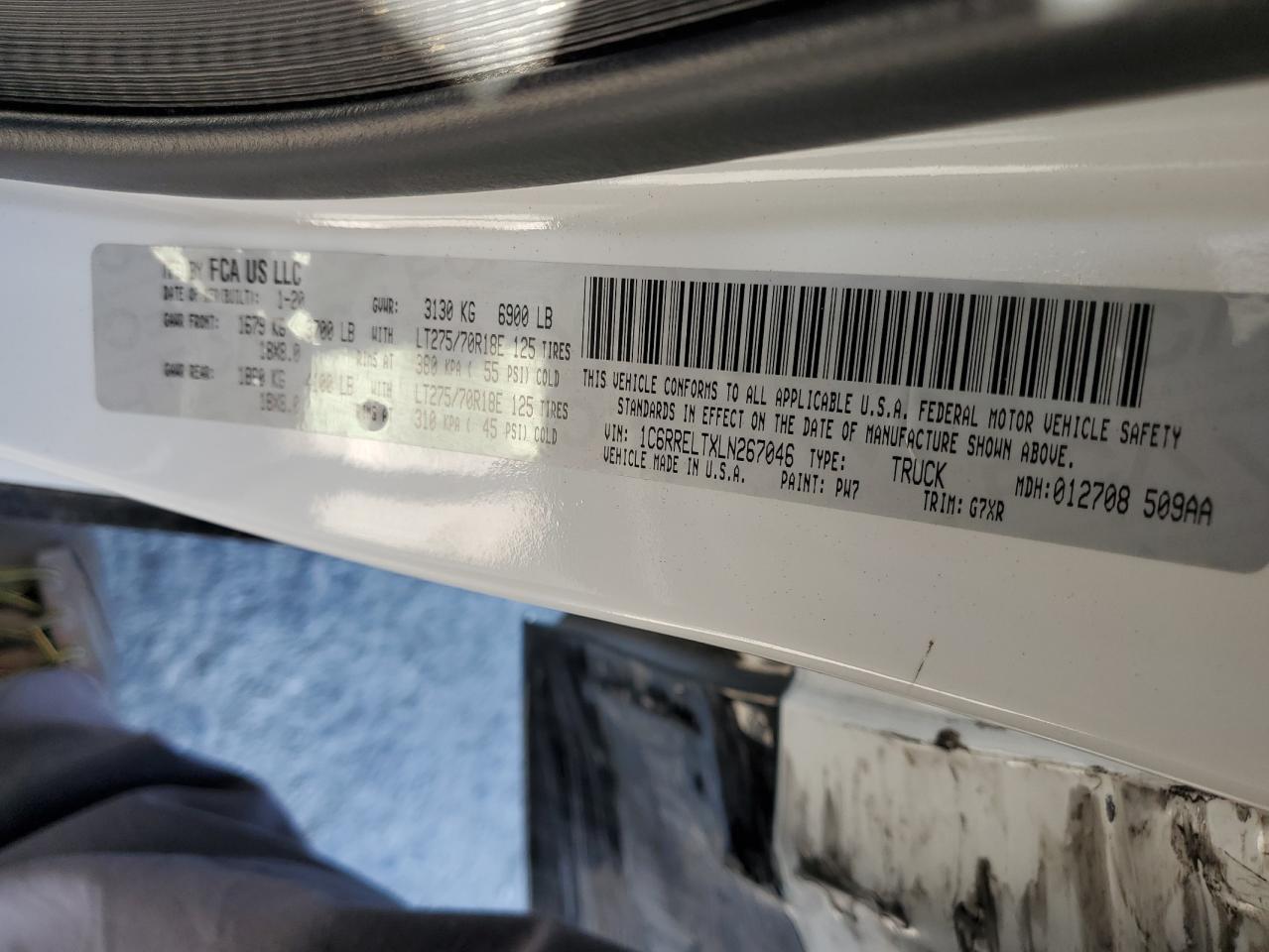 2020 Ram 1500 Rebel VIN: 1C6RRELTXLN267046 Lot: 82404935