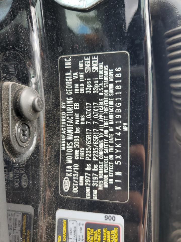 2011 Kia Sorento Base VIN: 5XYKT4A19BG118186 Lot: 86060565