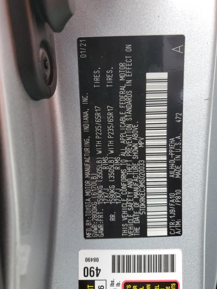 2021 Toyota Sienna Le VIN: 5TDKRKEC3MS020033 Lot: 86188755