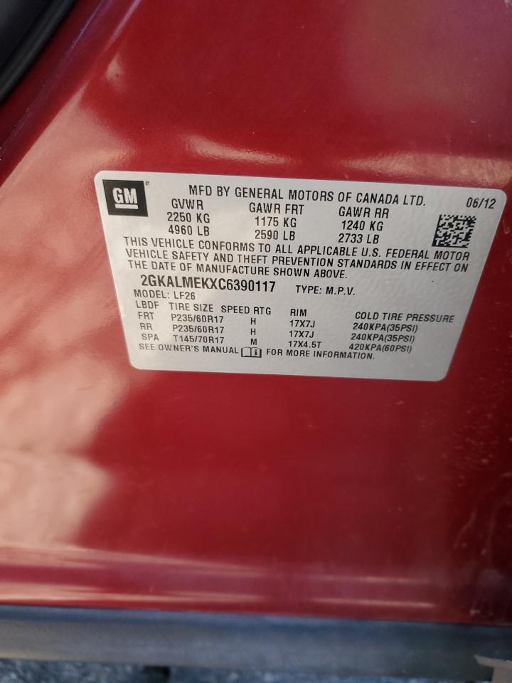 2012 GMC Terrain Sle VIN: 2GKALMEKXC6390117 Lot: 87284525