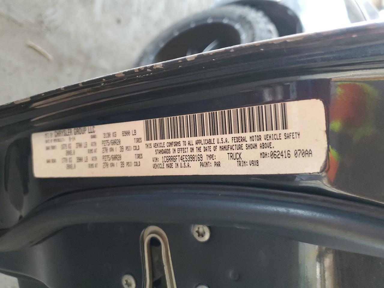 2014 Ram 1500 St VIN: 1C6RR6FT4ES398169 Lot: 82331105