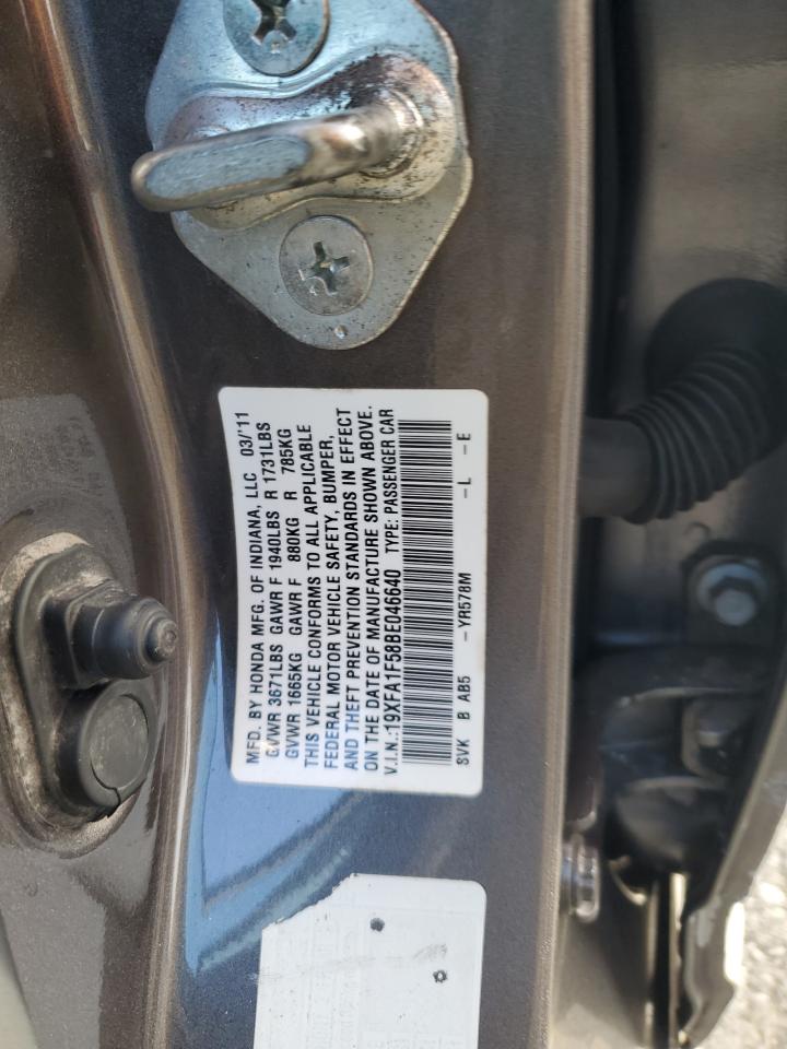 2011 Honda Civic Lx VIN: 19XFA1F58BE046640 Lot: 82235865