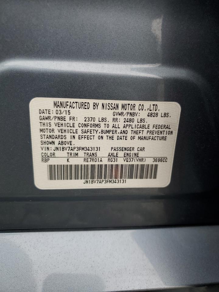 2015 Infiniti Q50 Base VIN: JN1BV7AP3FM343131 Lot: 90497795