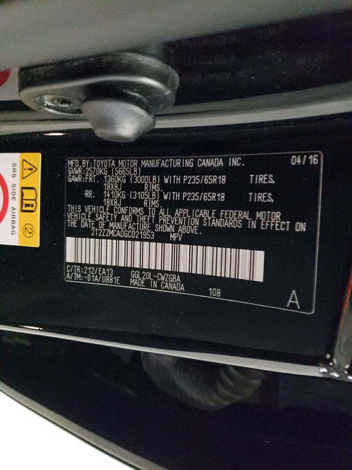 2016 Lexus Rx 350 VIN: 2T2ZZMCA0GC021953 Lot: 86237505