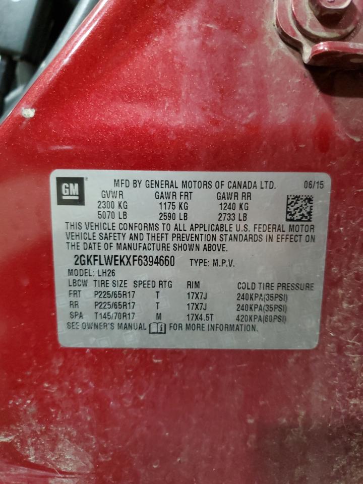 2015 GMC Terrain Sle VIN: 2GKFLWEKXF6394660 Lot: 90827075