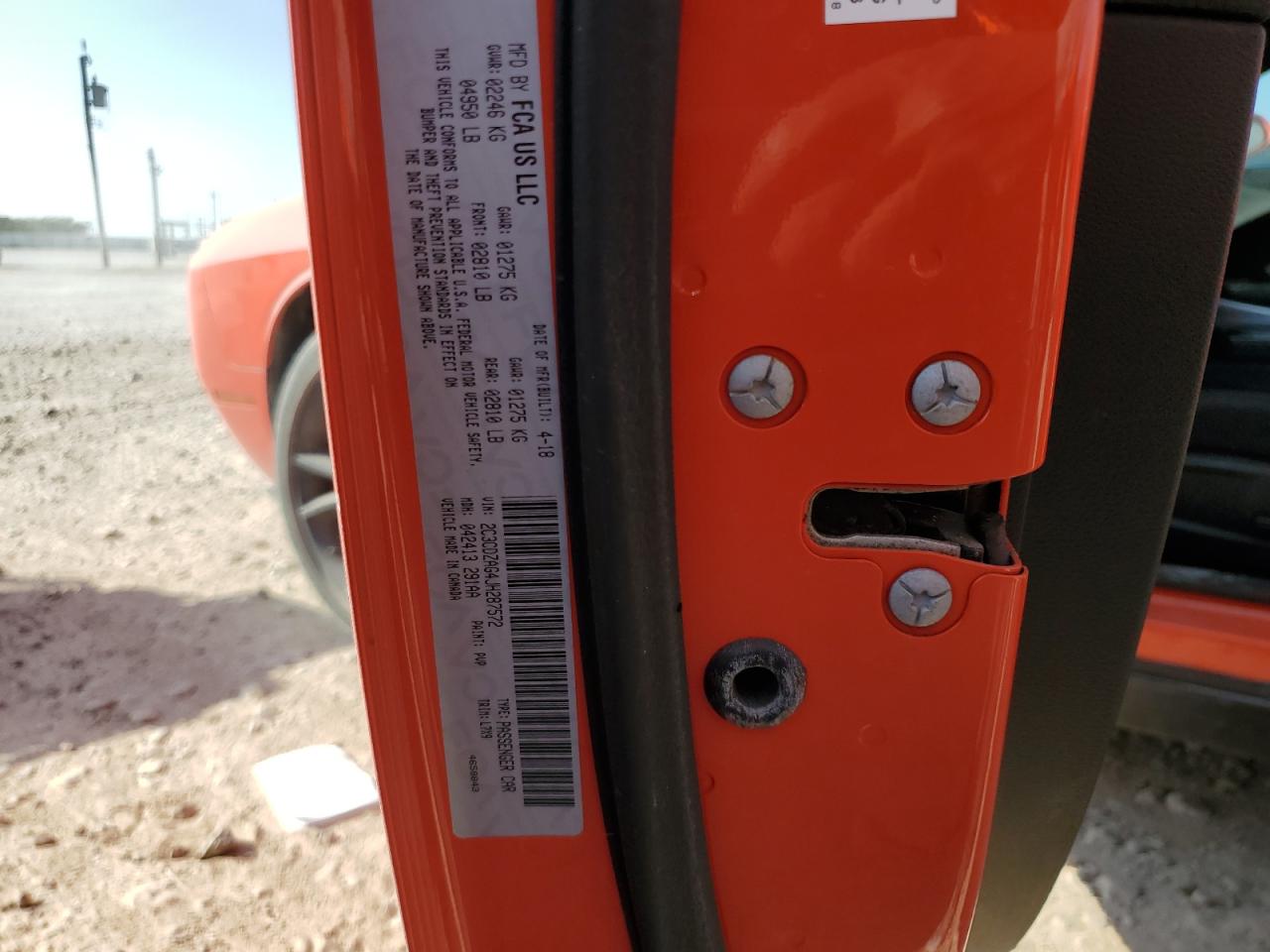 2018 Dodge Challenger Sxt VIN: 2C3CDZAG4JH287572 Lot: 89739185