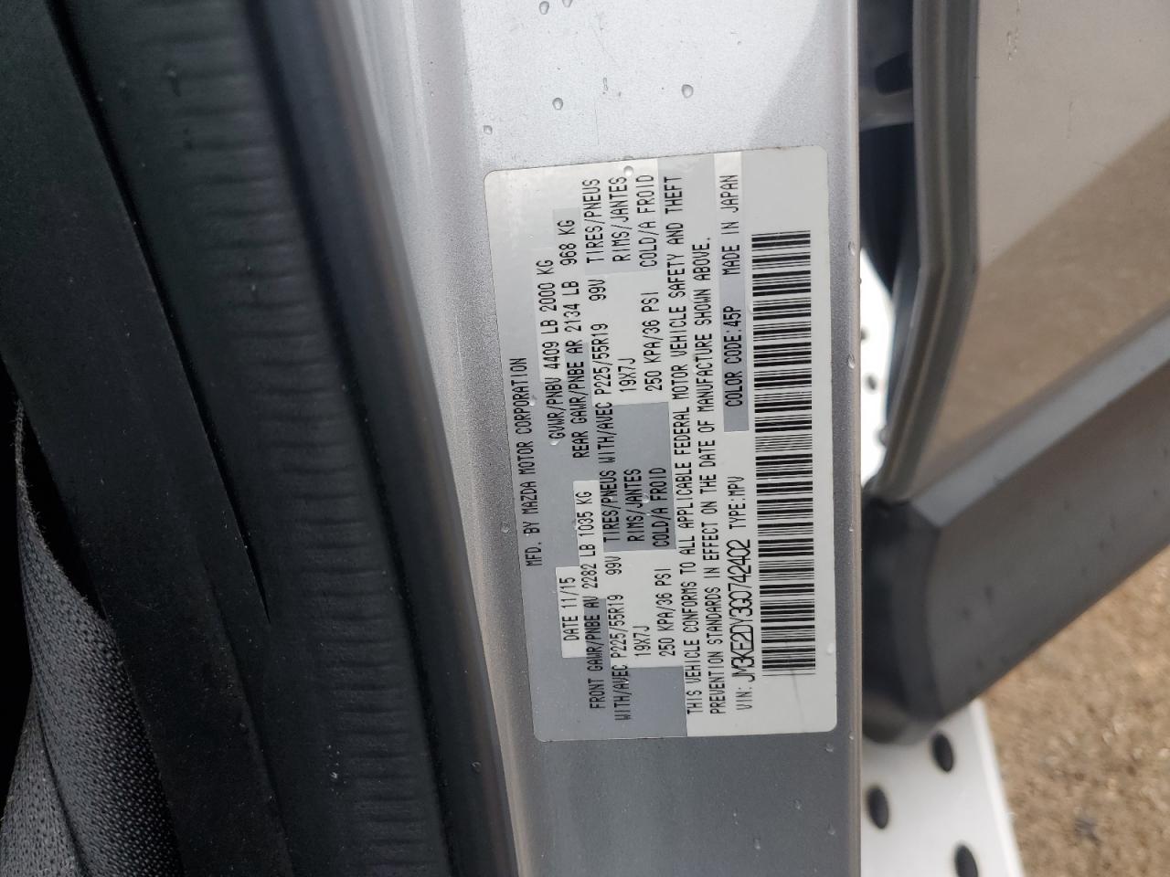 2016 Mazda Cx-5 Gt VIN: JM3KE2DY3G0742402 Lot: 92416655