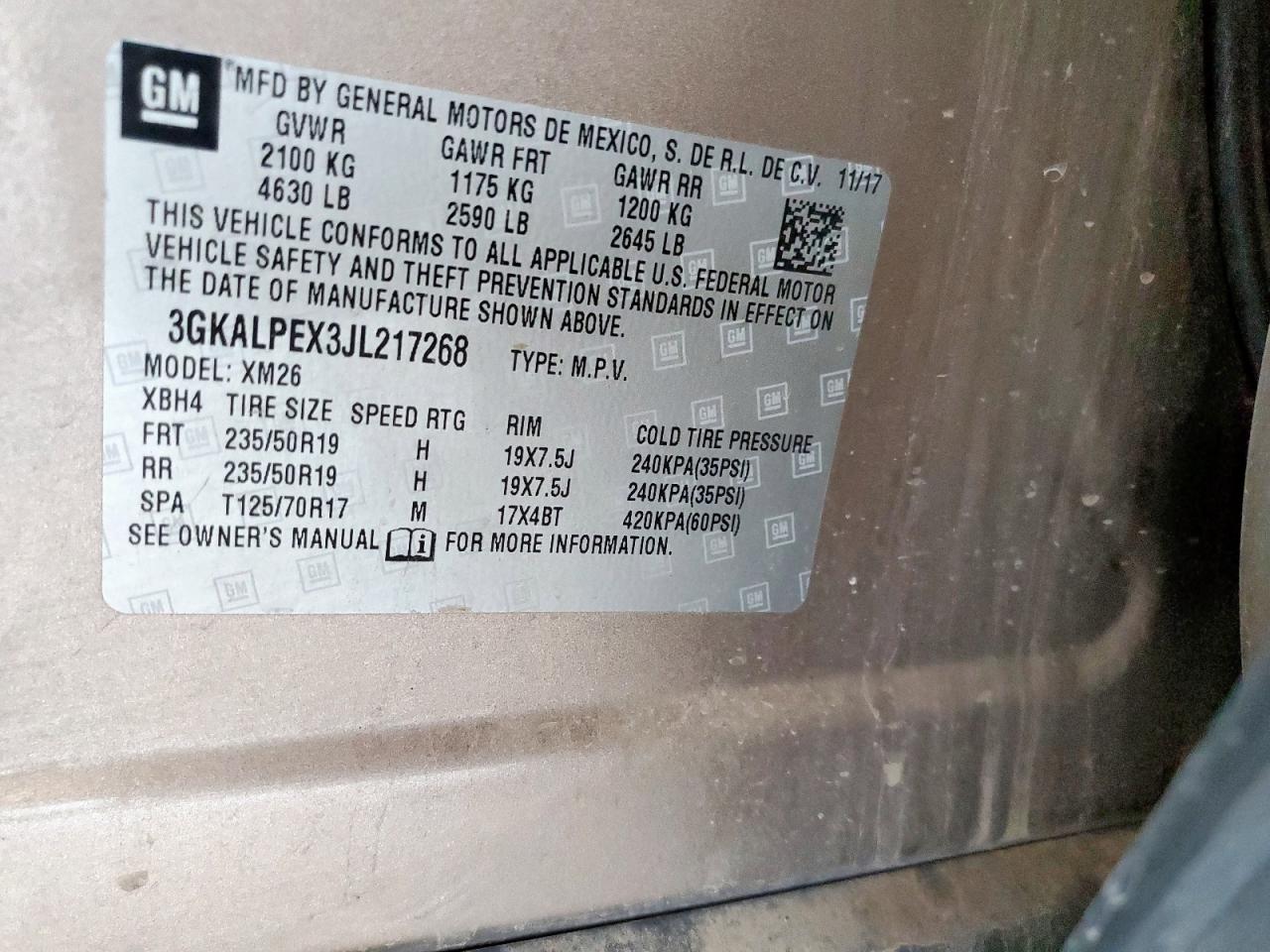 2018 GMC Terrain Slt VIN: 3GKALPEX3JL217268 Lot: 82202215