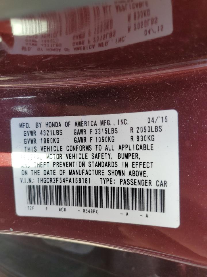 2015 Honda Accord Sport VIN: 1HGCR2F54FA168181 Lot: 85147635