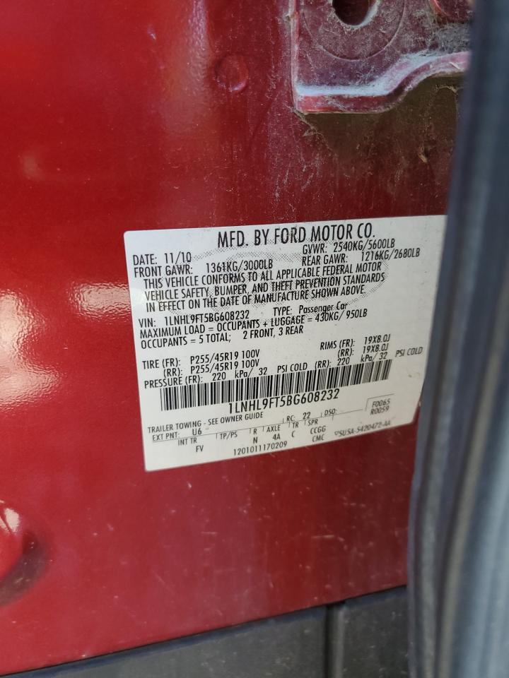 2011 Lincoln Mks VIN: 1LNHL9FT5BG608232 Lot: 85720295