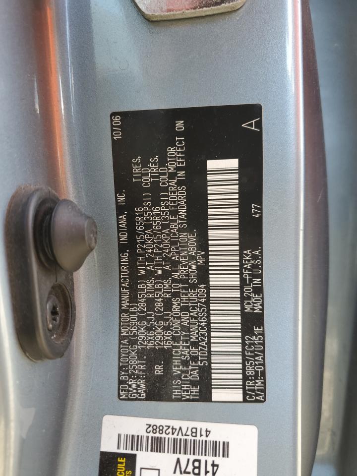 2006 Toyota Sienna Ce VIN: 5TDZA23C46S574094 Lot: 81559395