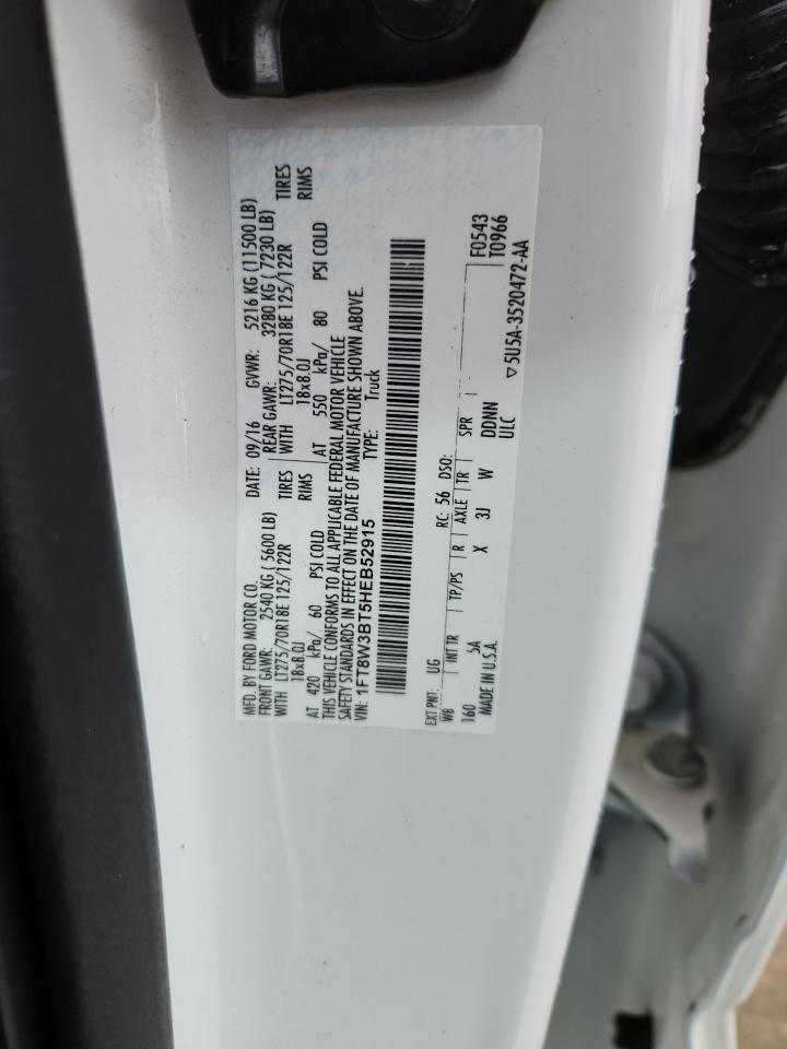 2017 Ford F350 Super Duty VIN: 1FT8W3BT5HEB52915 Lot: 86179515