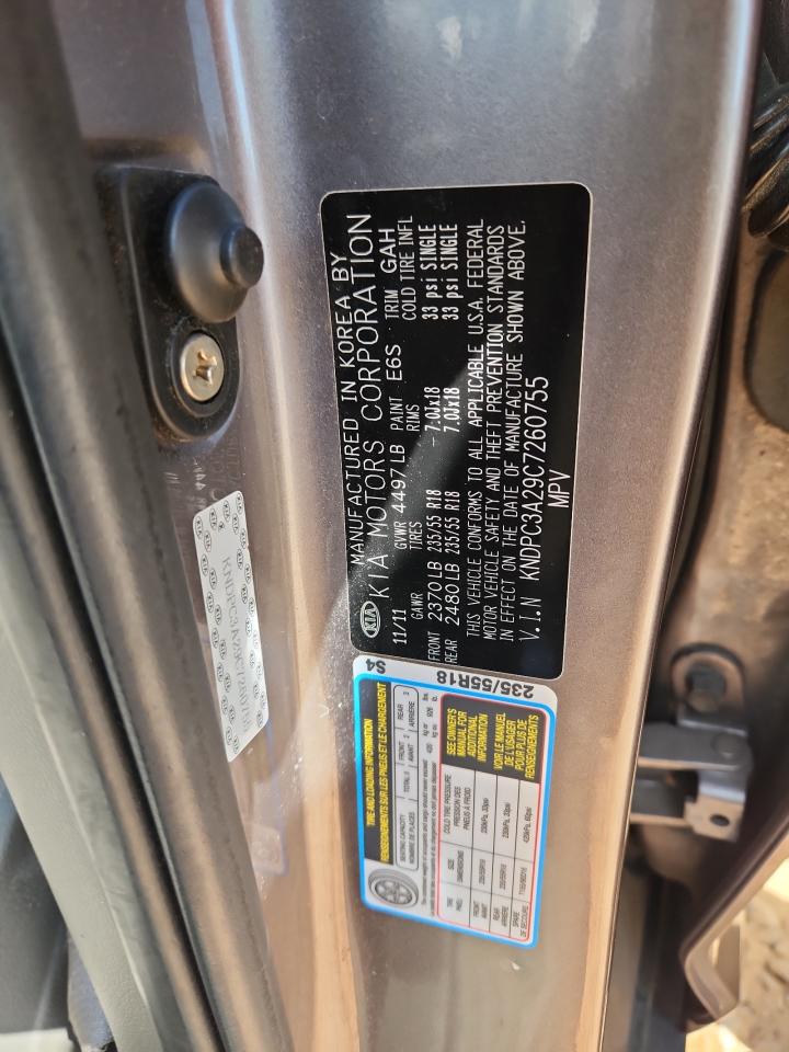 2012 Kia Sportage Ex VIN: KNDPC3A29C7260755 Lot: 81940895