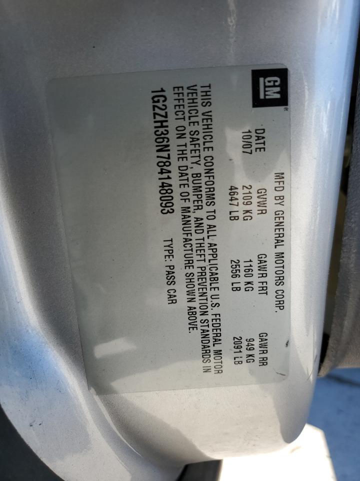 2008 Pontiac G6 Gt VIN: 1G2ZH36N784148093 Lot: 86113545