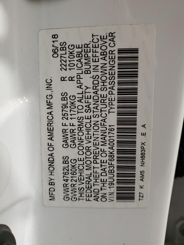 2019 Acura Tlx Technology VIN: 19UUB3F68KA001761 Lot: 90333165