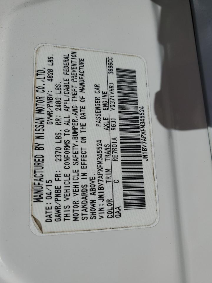 2015 Infiniti Q50 Base VIN: JN1BV7APXFM345524 Lot: 86469845