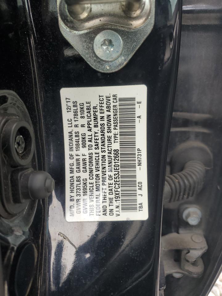 2018 Honda Civic Lx VIN: 19XFC2E53JE012668 Lot: 81953075