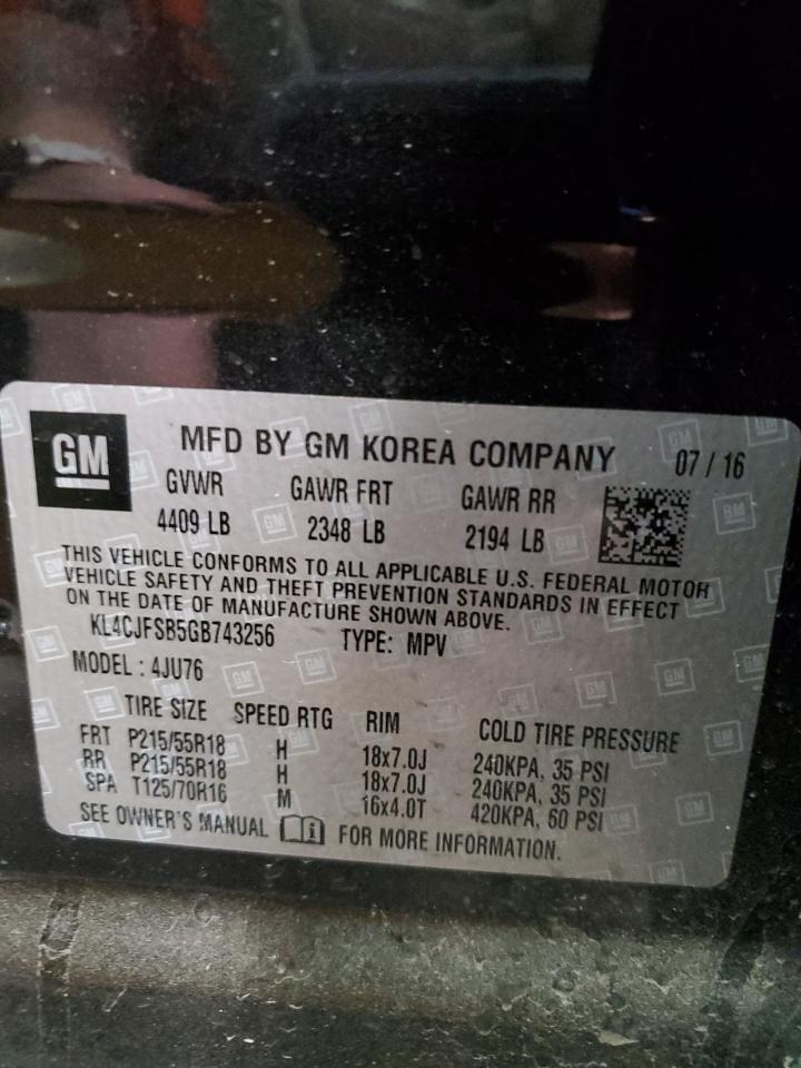 2016 Buick Encore Convenience VIN: KL4CJFSB5GB743256 Lot: 90669275