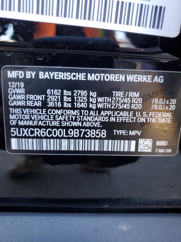 2020 BMW X5 xDrive40I VIN: 5UXCR6C00L9B73858 Lot: 81983995