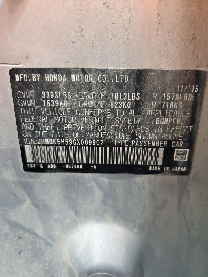 2016 Honda Fit Lx VIN: JHMGK5H59GX009902 Lot: 85703995