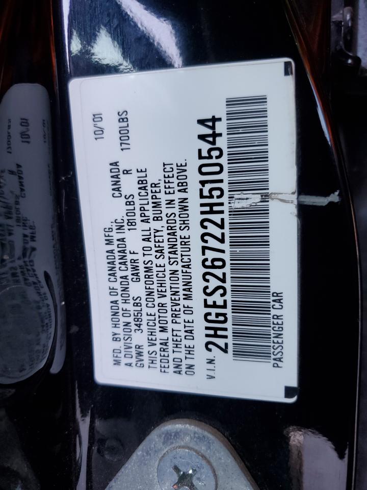 2002 Honda Civic Ex VIN: 2HGES26722H510544 Lot: 82232525