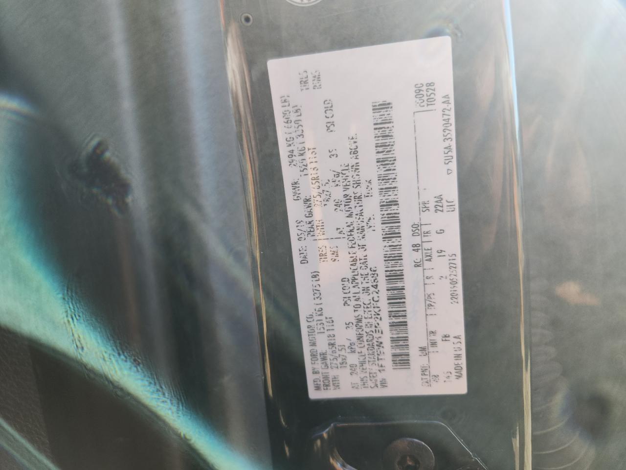 2019 Ford F150 Supercrew VIN: 1FTEW1EP2KFC24886 Lot: 89535605