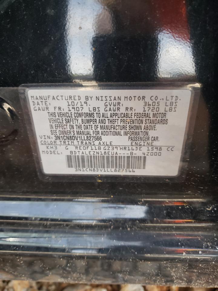 2020 Nissan Versa S VIN: 3N1CN8DV1LL827566 Lot: 85486445