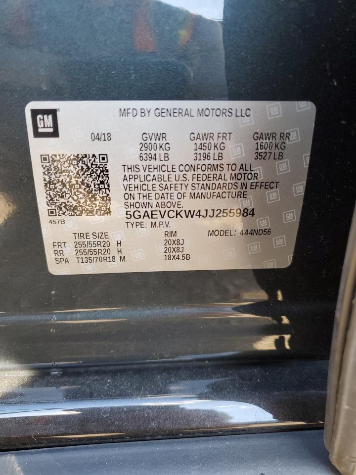 2018 Buick Enclave Avenir VIN: 5GAEVCKW4JJ255984 Lot: 85135875