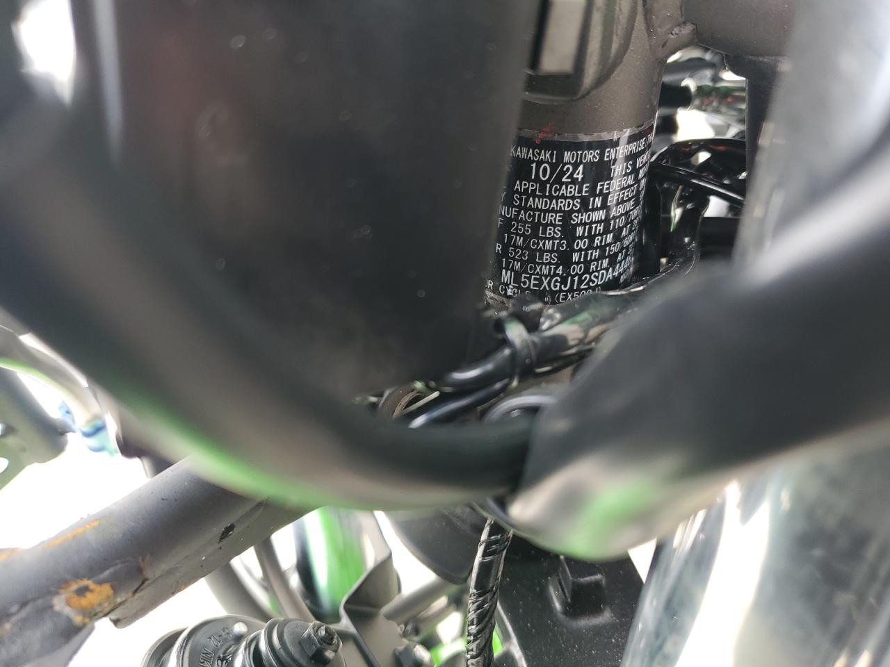 2025 Kawasaki Ex500 A VIN: ML5EXGJ12SDA44463 Lot: 85666675