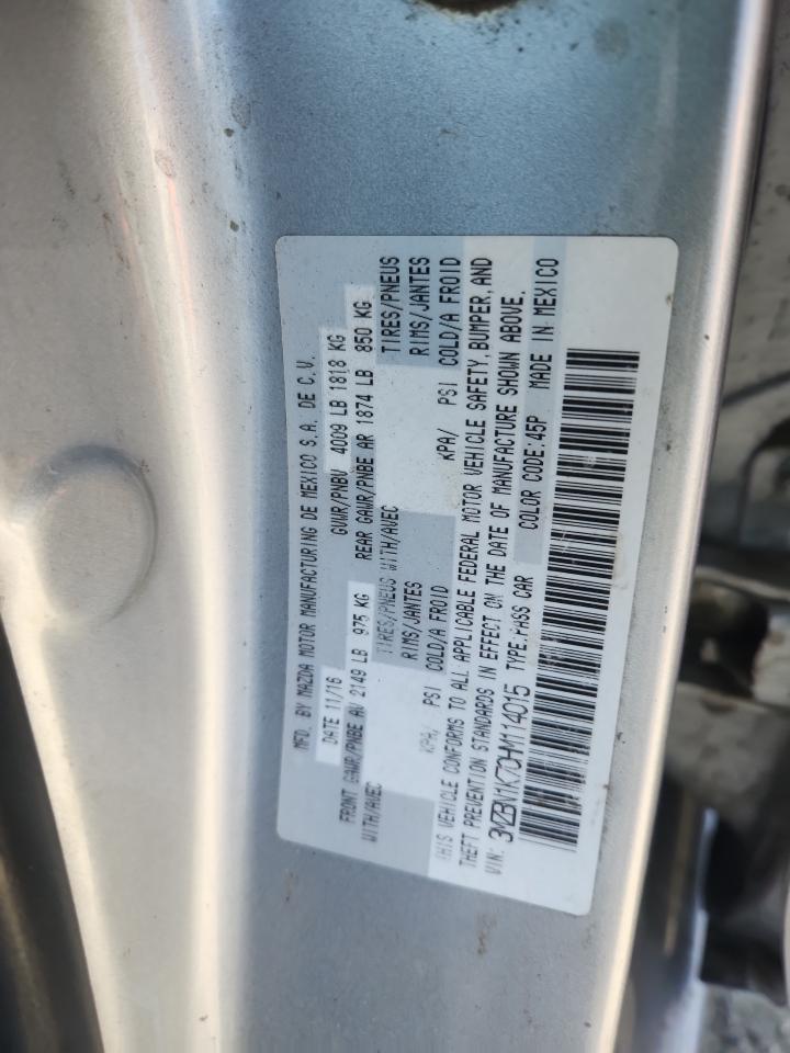 2017 Mazda 3 Sport VIN: 3MZBN1K70HM114015 Lot: 81989335