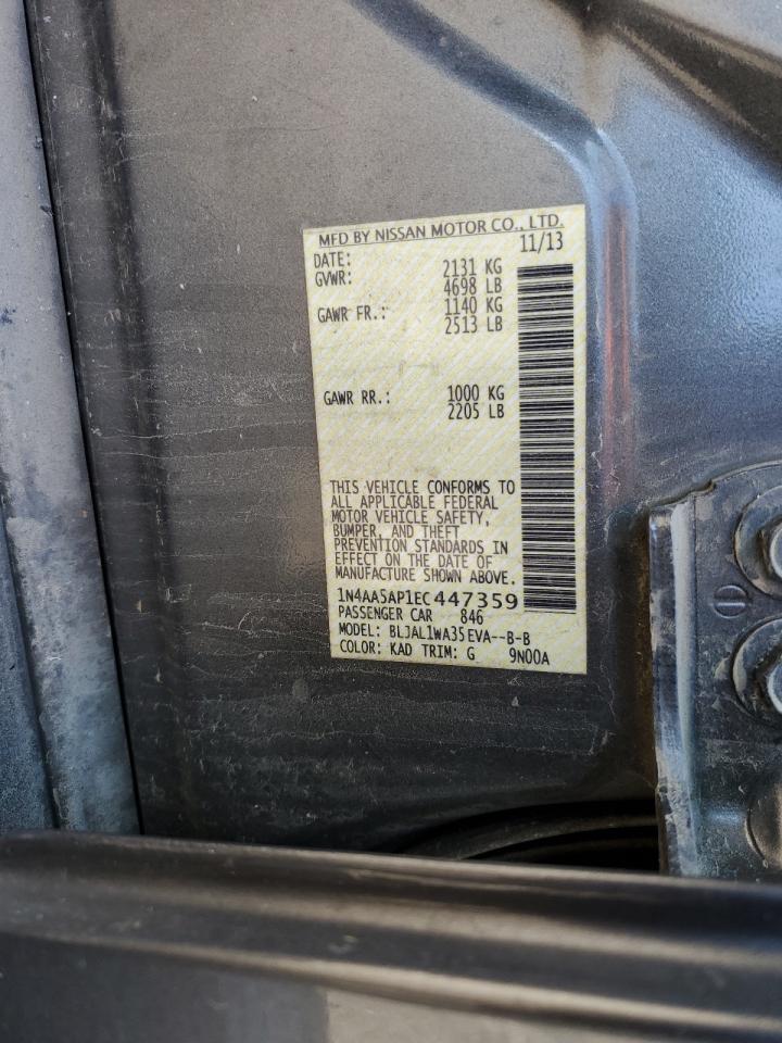 2014 Nissan Maxima S VIN: 1N4AA5AP1EC447359 Lot: 86212485