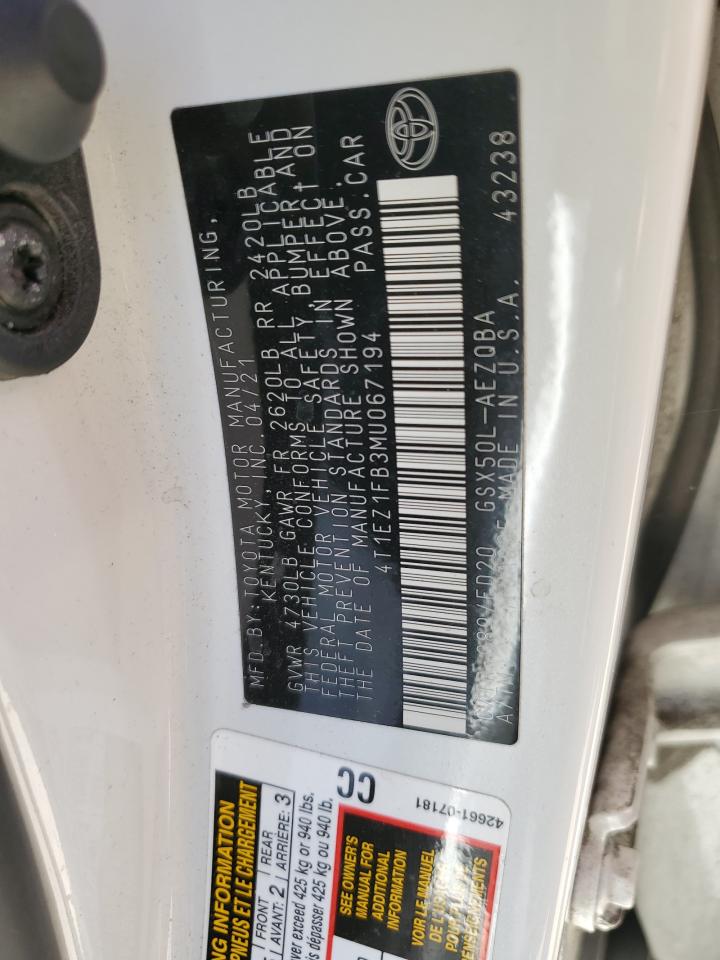 2021 Toyota Avalon Night Shade VIN: 4T1EZ1FB3MU067194 Lot: 86511745