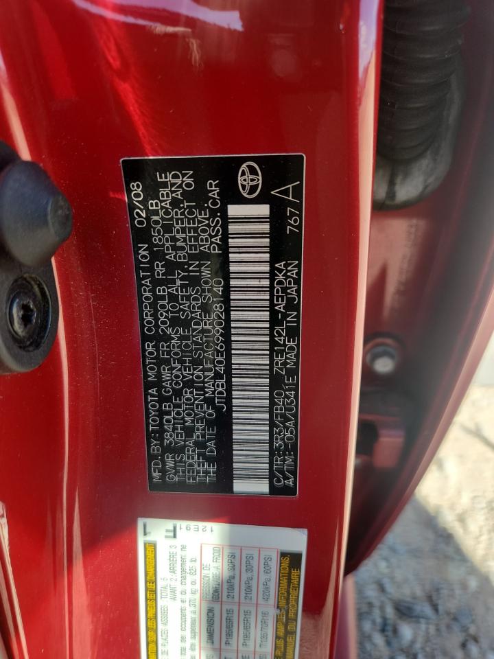 2009 Toyota Corolla Base VIN: JTDBL40E699028140 Lot: 86444815