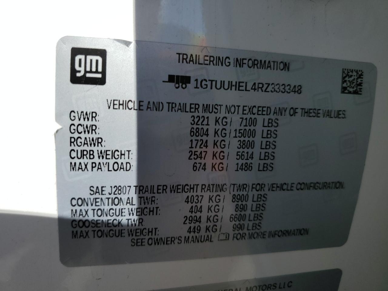 2024 GMC Sierra K1500 Denali Ultimate VIN: 1GTUUHEL4RZ333348 Lot: 82270085