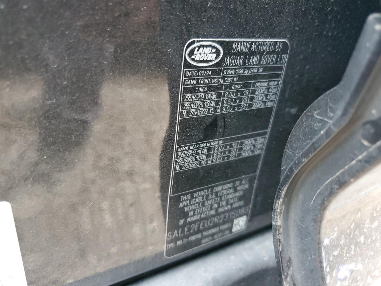 2024 Land Rover Defender 130 X-Dynamic Se VIN: SALE2FEU2R2315083 Lot: 85363605