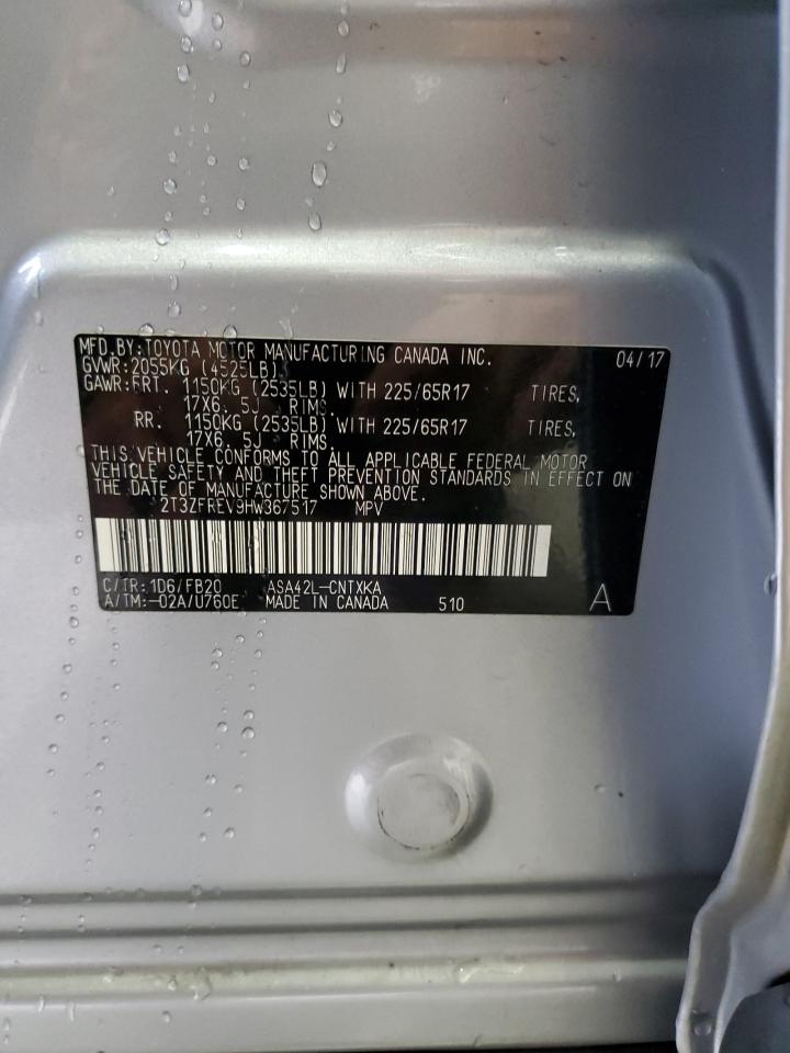 2017 Toyota Rav4 Le VIN: 2T3ZFREV9HW367517 Lot: 89878435