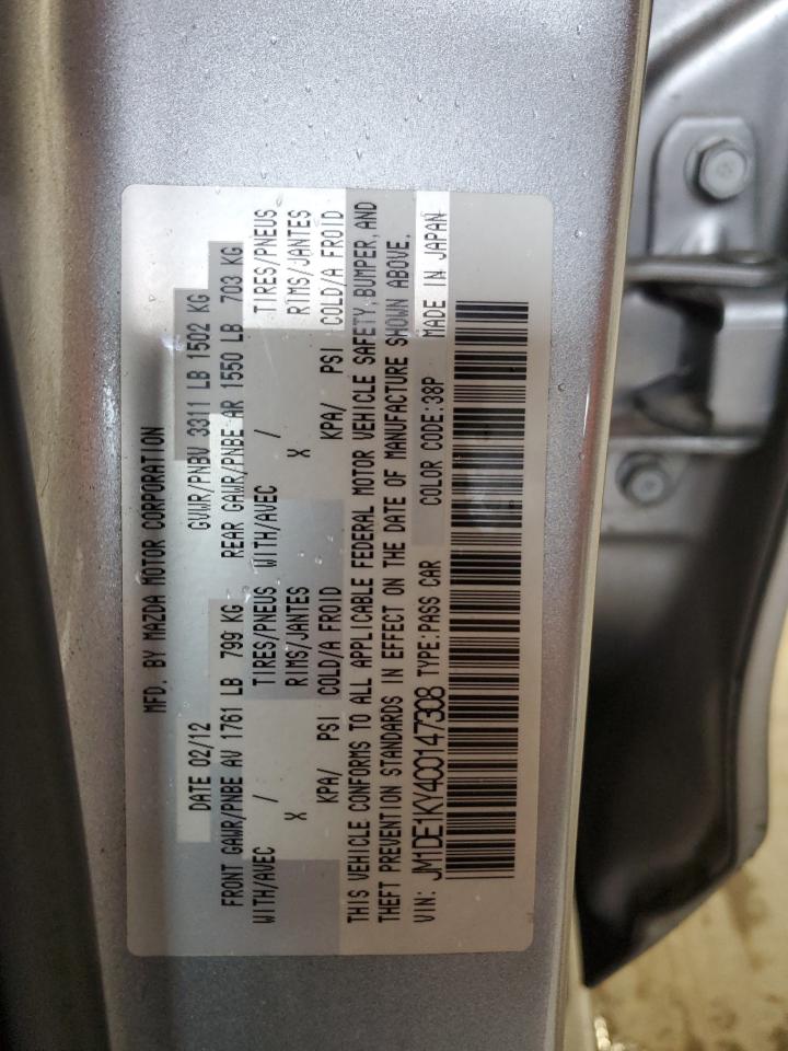 2012 Mazda Mazda2 VIN: JM1DE1KY4C0147308 Lot: 89879015