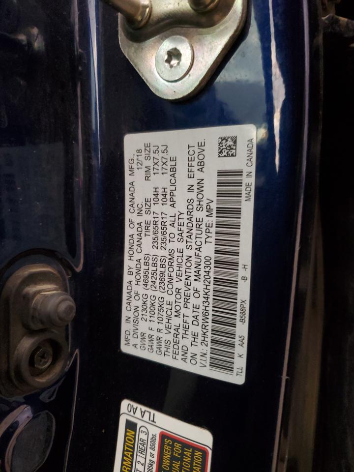 2019 Honda Cr-V Lx VIN: 2HKRW6H34KH204300 Lot: 85276375