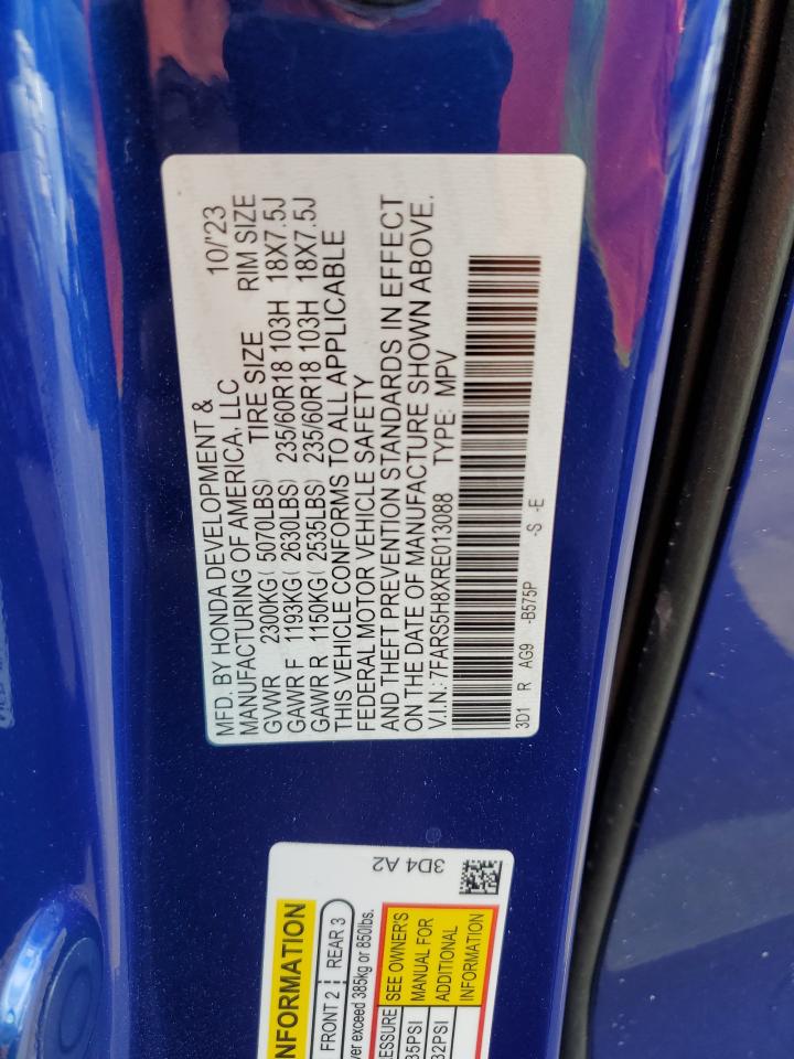 2024 Honda Cr-V Sport-L VIN: 7FARS5H8XRE013088 Lot: 86474025