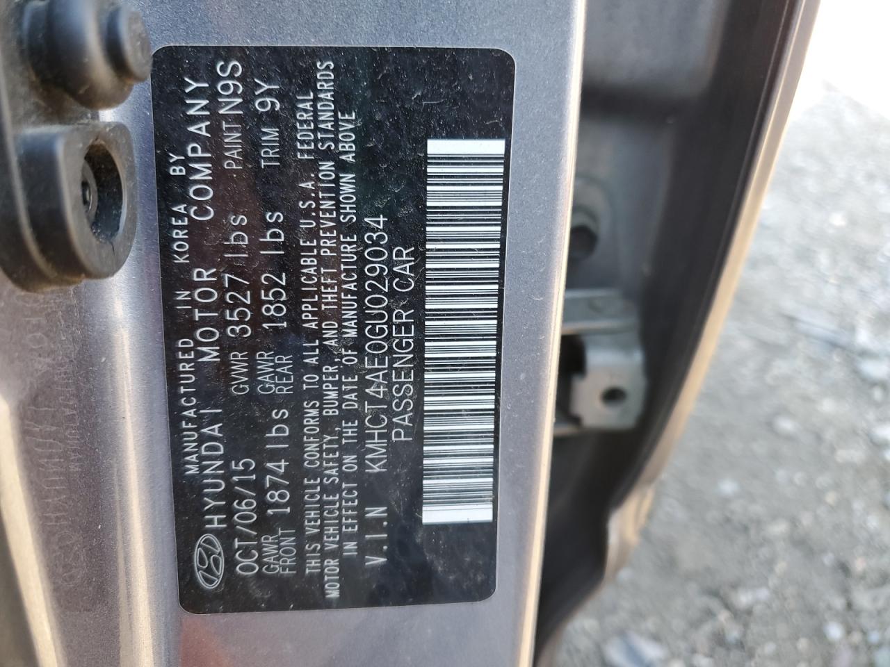 2016 Hyundai Accent Se VIN: KMHCT4AE0GU029034 Lot: 87235995