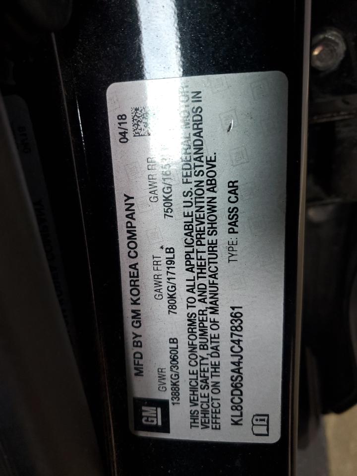 2018 Chevrolet Spark 1Lt VIN: KL8CD6SA4JC478361 Lot: 85684445