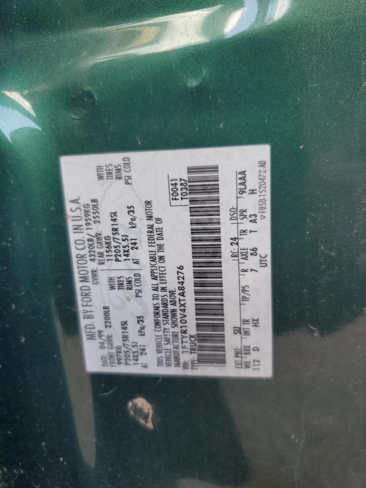 1999 Ford Ranger VIN: 1FTYR10V4XTA84276 Lot: 89932915