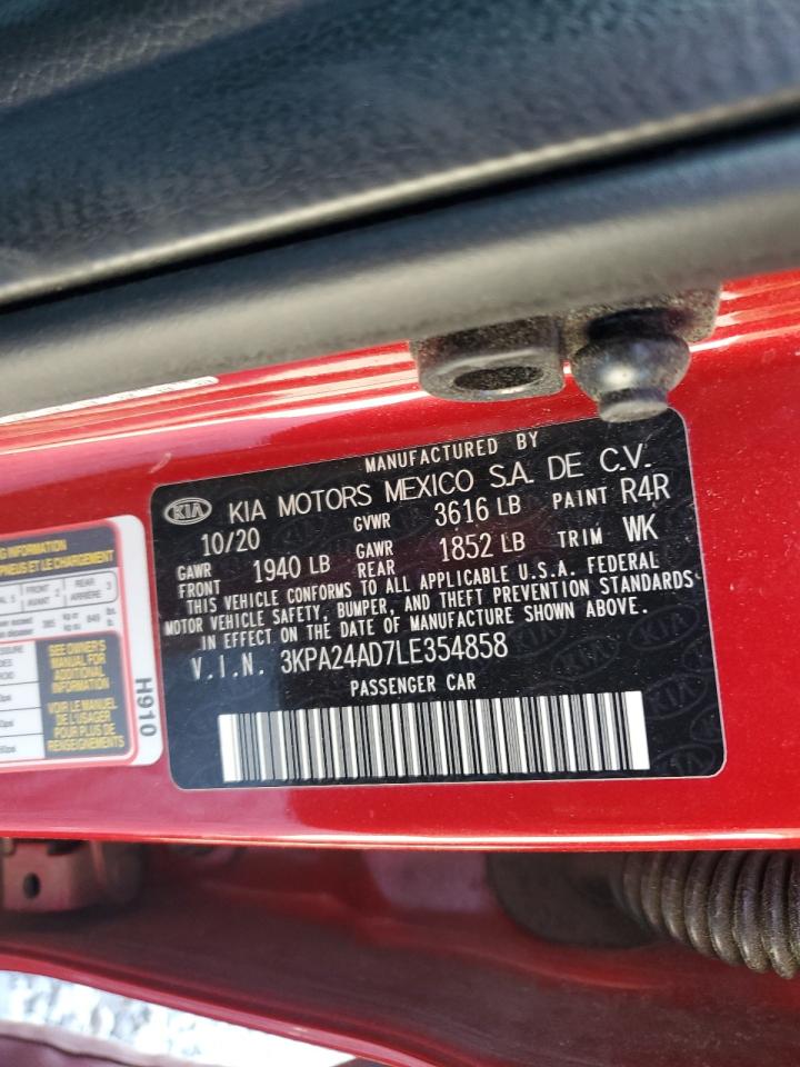 2020 Kia Rio Lx VIN: 3KPA24AD7LE354858 Lot: 90119595