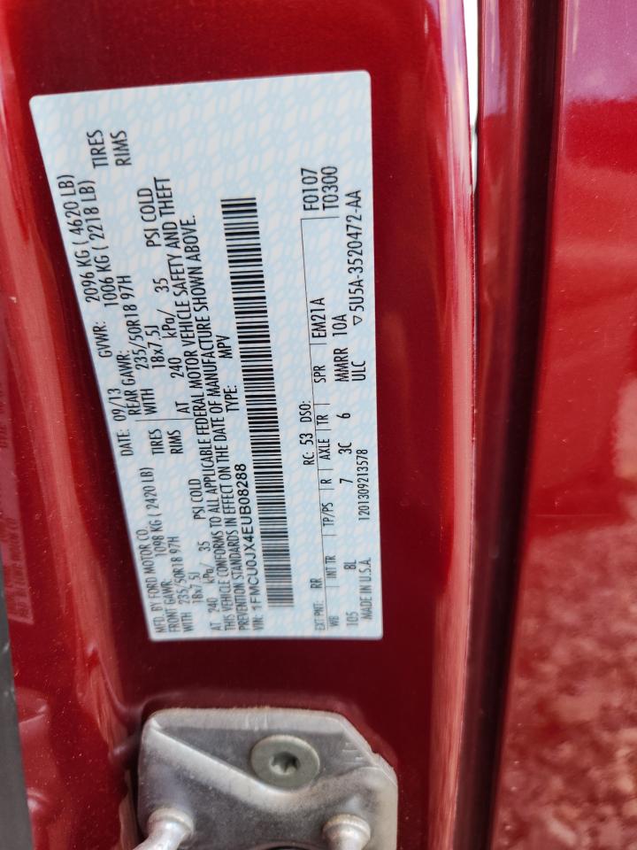 2014 Ford Escape Titanium VIN: 1FMCU0JX4EUB08288 Lot: 85007285